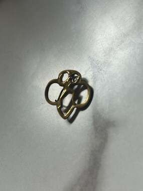 Vintage Girl Scout Brownie Membership Pin Gold Tone Elf Sprite Trefoil